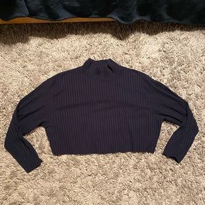 cropped mock neck long sleeve